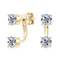 ✨💎Front & Back Double-Sided Moissanite Stud Earrings 🤍 | 2-in-1 925 Sterling Silver Earrings for Women 💖 | Elegant Everyday Jewelry