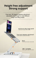 💻🔄 Portable 360° Aluminum Laptop Stand – Foldable Adjustable Holder