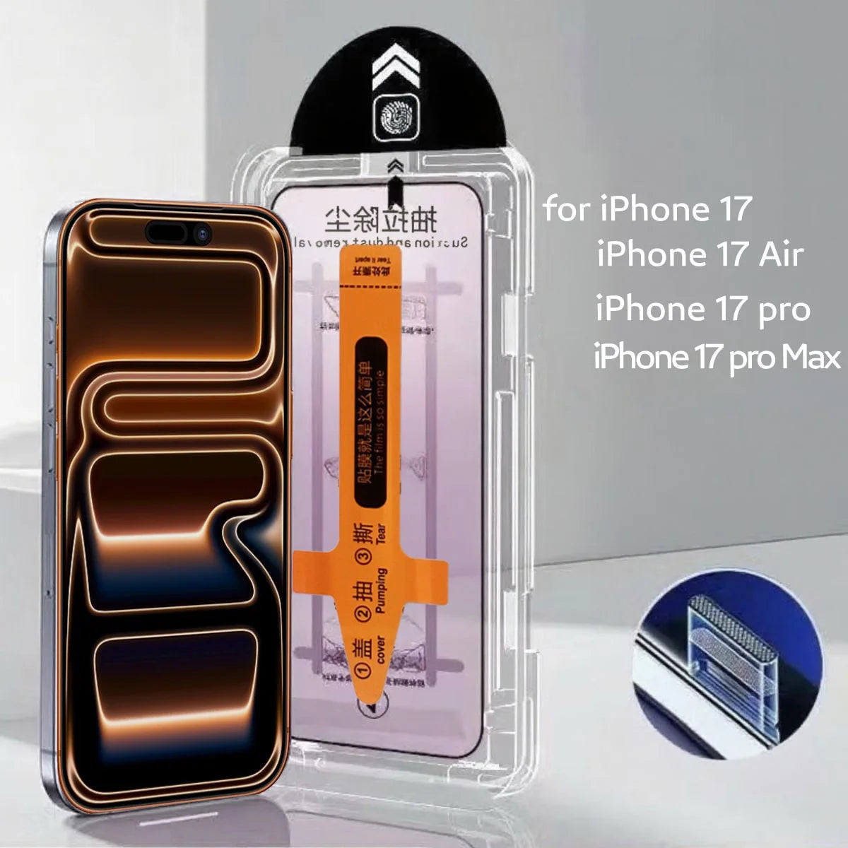 2PCS Dust-Free Tempered Glass Screen Protector for iPhone 17 Series (With Installation Tool)