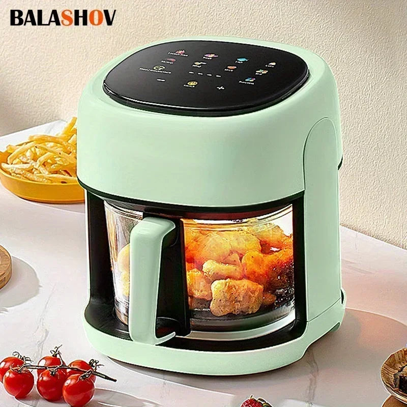 🍟✨ 4.5L Smart Electric Air Fryer | Oil-Free 360° Convection Baking Oven 🔥 | Automatic Household Air Fryer with Visible Window (EU 220V)