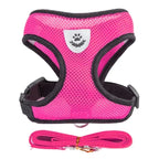 🐾🎽 Adjustable Mesh Cat & Small Dog Harness Vest with Leash