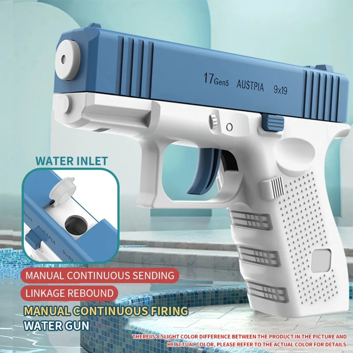 High‑Pressure Water Gun Toy – Non‑Electric Automatic Water Blaster for Kids & Adults | Long‑Range 32.8 ft Shooting | Summer Beach & Pool Water Pistol | 3C & CE Certified