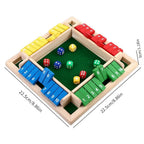 Arithmetic Dice Board Game Four-Sided Flip Card Games Box Dice Toys Wooden Flaps Dices 4 Players Party Number Game Board Games