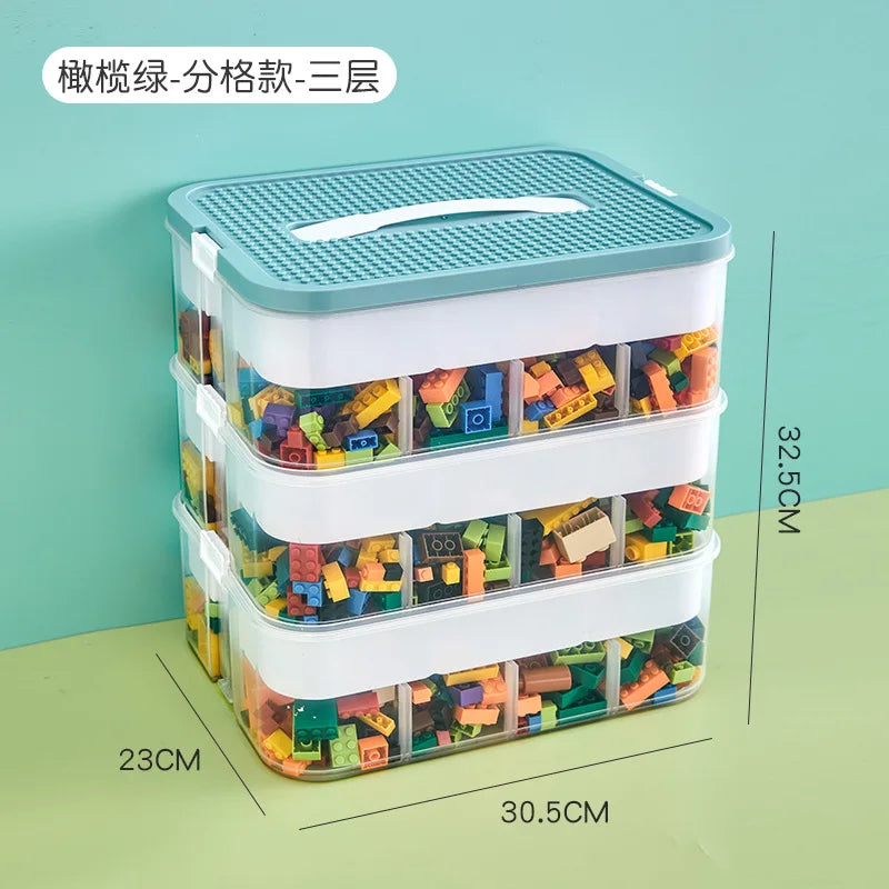 🧱✨ Kids Building Block Storage Box | 1 / 2 / 3 Layer Adjustable Toy Organizer 📦 | Classified Sundries Container for Small Toys & Accessories