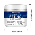 Collagen Retinol Hyaluronic Acid Facial Cream for anti-aging firming lifting fading fine lines whitening moisturizing and brightening skin.