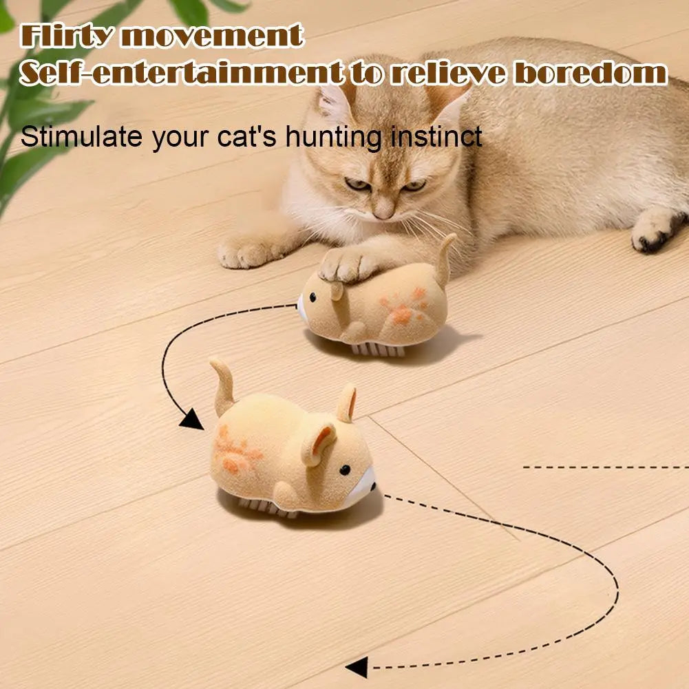 Electric Moving Mouse Cat Toy – Automatic Vibrating Interactive Kitten Toy