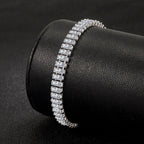 ✨💎 925 Sterling Silver Bracelet with Zircon Crystal 💖 | Elegant Fashion Jewelry for Women 👰 | Engagement & Wedding Glamour Bracelet (18CM)