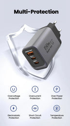 ⚡ 150W USB-C Fast Charger PD + QC3.0 | Super Fast 5.0 Travel Wall Adapter for iPhone 17, Samsung & Google Pixel 🔥