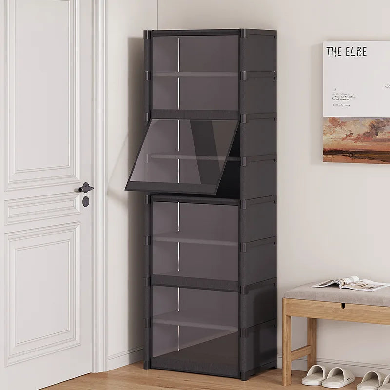 👟✨ Large Transparent Dustproof Shoe Rack Cabinet (5–9 Levels) 🧼 | Closed Shoe Organizer for 12–24 Pairs 👞 | Modern Shoe Storage for Bedroom, Living Room & Garage 🏠