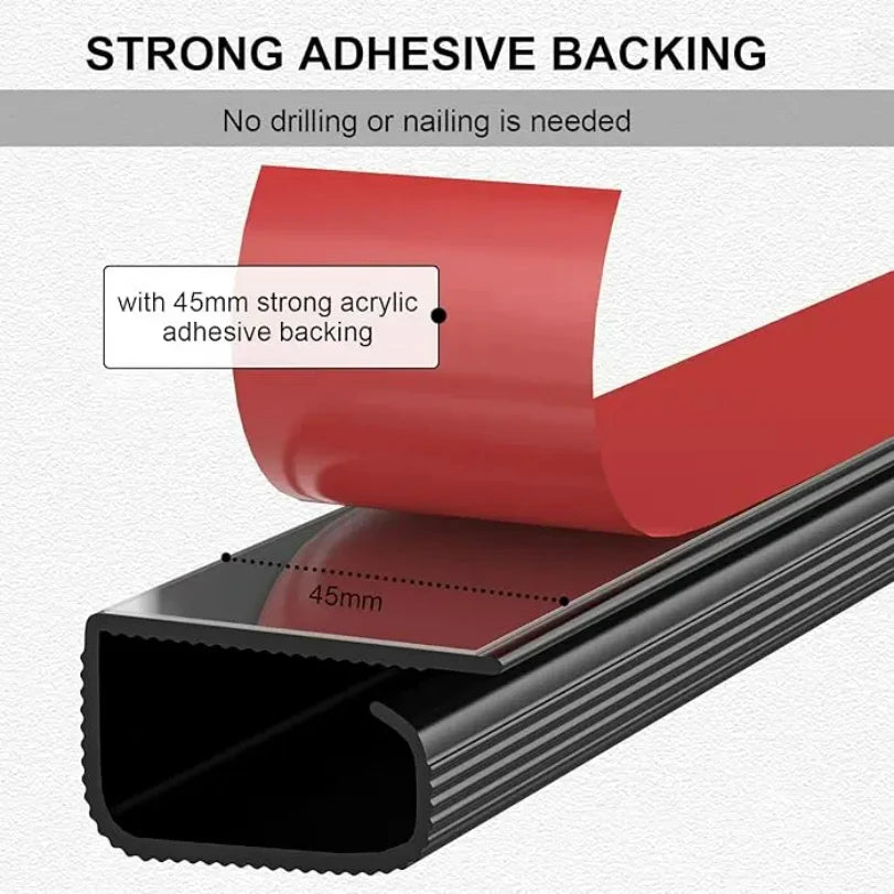 🤍🔌 Channel Desk Cable Organizer – No Drill Under Desk Cable Tray