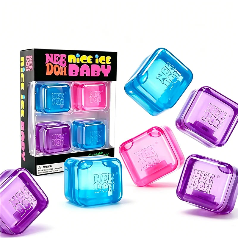 NeeDoh Nice Cube 4-Pack – Slow-Rebound Sensory Fidget Toys