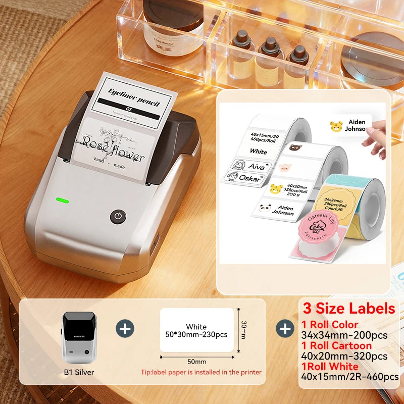 🏷️📱 NIIMBOT B1 Portable Thermal Label Printer – 2 Inch Bluetooth Sticker Maker