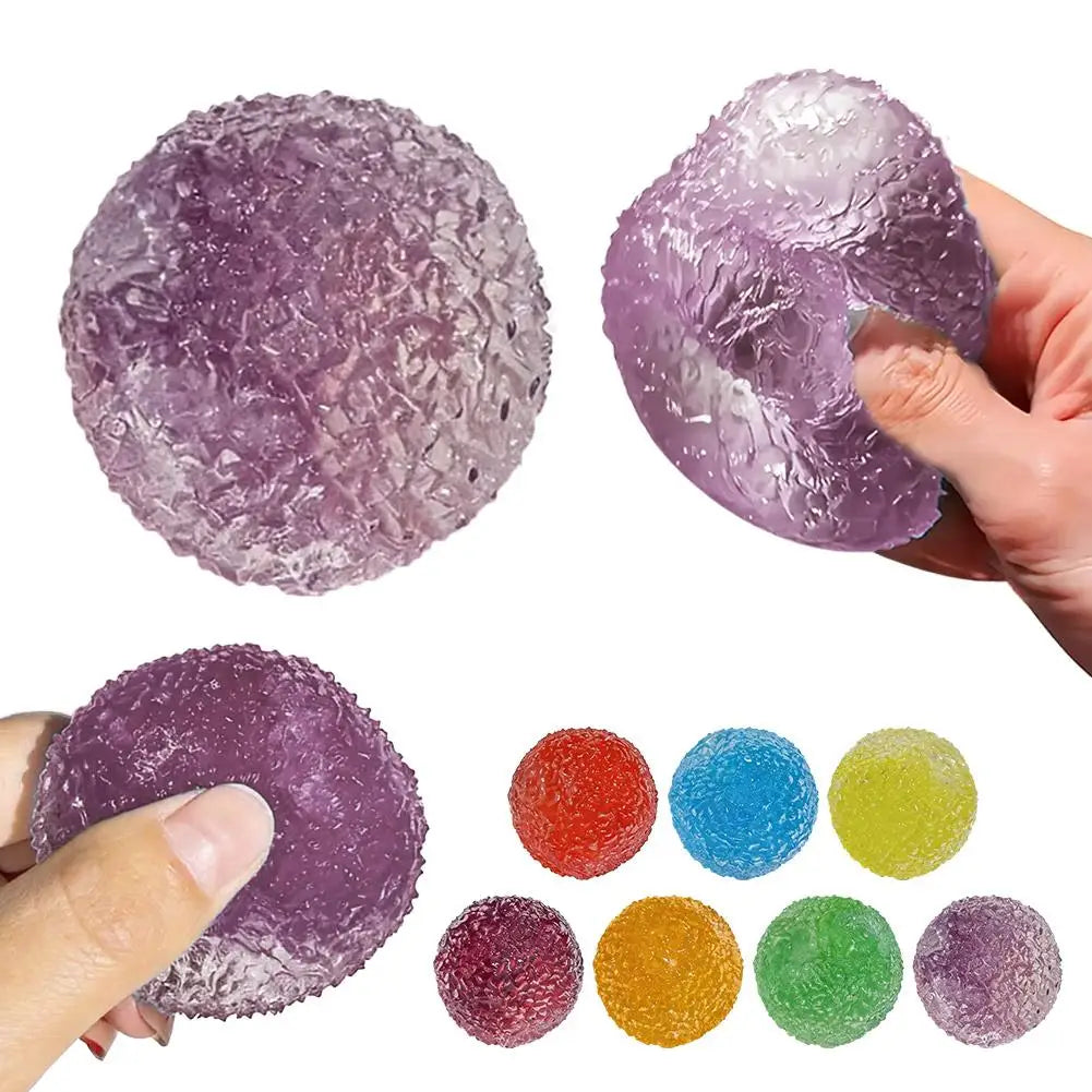 Blue Ice Ball Squishy Toy – Transparent TPR Mochi Sensory Fidget