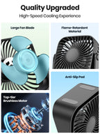 🌬️🏕️ TOPK 4-Inch USB Mini Portable Fan – 3 Speeds 360° Adjustable