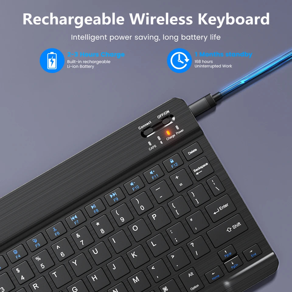 ⌨️📱 Mini Bluetooth Wireless Keyboard – Rechargeable Multi-Language