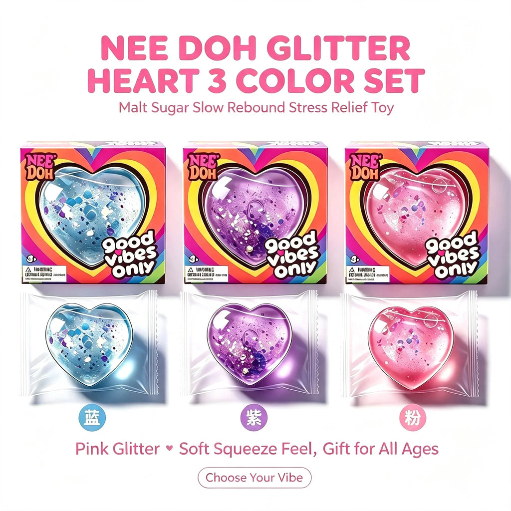 NeeDoh Heart Squishy – Soft Gel Sensory Fidget Toy