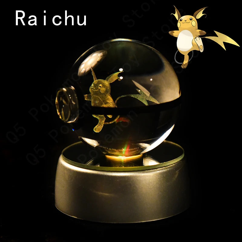 Pokémon Crystal Ball 3D Night Light – Mewtwo, Pikachu & Gengar