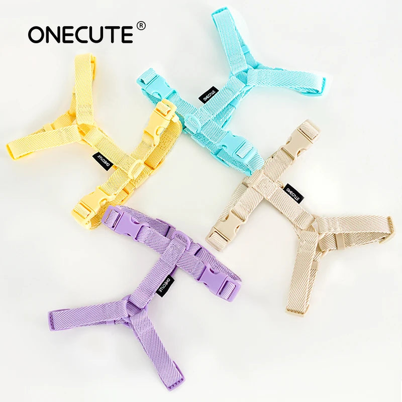 🌈🐾 Macaron Color Dog Harness Collar & Leash Set – Reflective