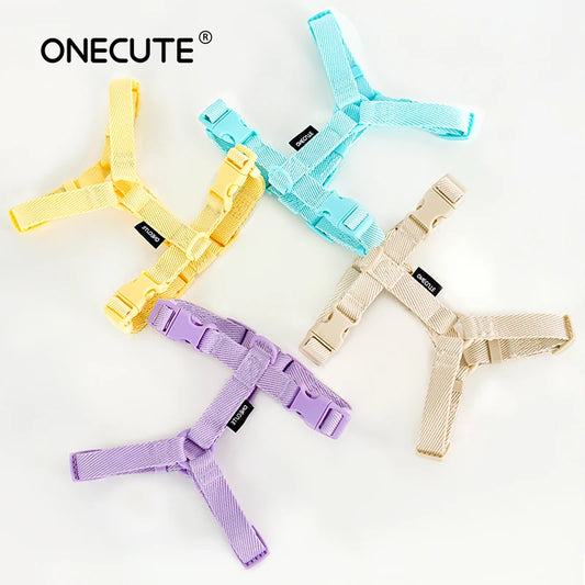 🌈🐾 Macaron Color Dog Harness Collar & Leash Set – Reflective