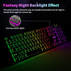 RGB Backlit Wired Gaming Keyboard – Mute USB Keyboard for Office & Home