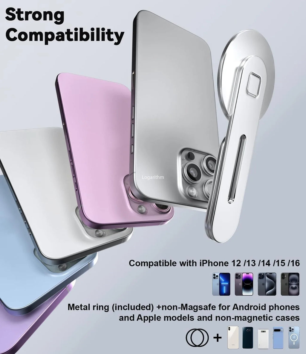Magnetic Laptop Phone Holder – Slim Foldable Side Mount