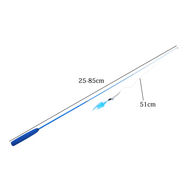 🎣🐾 Telescopic Cat Teaser Wand – 3-Section Fishing Pole Stick