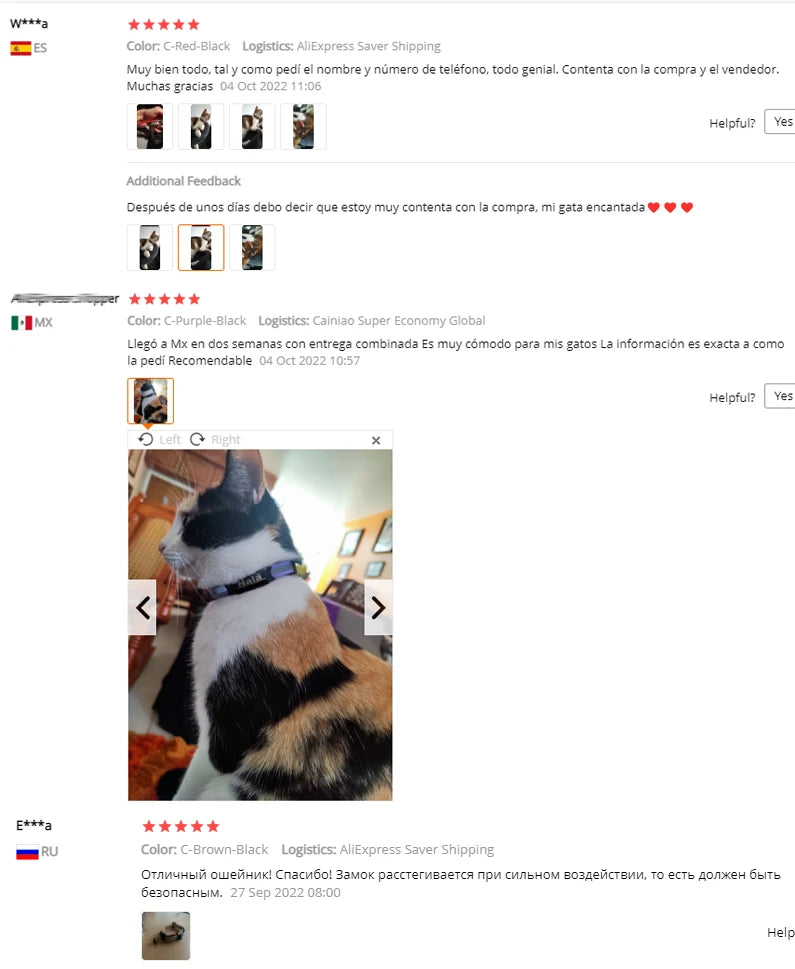 🐱✨ Reflective Adjustable Cat Collar – Personalized ID Free Engraving