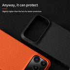Luxury Lychee Cowhide Leather MagSafe Case for iPhone 17 / 16 / 15 Series