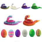 3D Printed Snake Egg Toy – Movable Articulated Fidget Figure