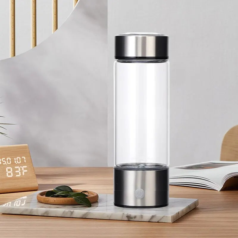 1pc 15.2 Fl. Ounces (450mL) Portable Hydrogen Water Generator 3 Minutes Mode High Concentration Hydrogen Water Generator