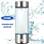 Hydrogen-Rich Water Cup Electric Hydrogen Rich Water Generator Bottle Titanium Quality Filter Portable Antioxidant Lonizer 14.2 Fluid Ounces (420ml)