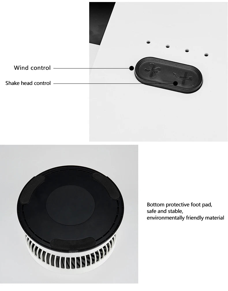 🌬️🌀 Portable Oscillating Standing Fan – Rechargeable with Remote