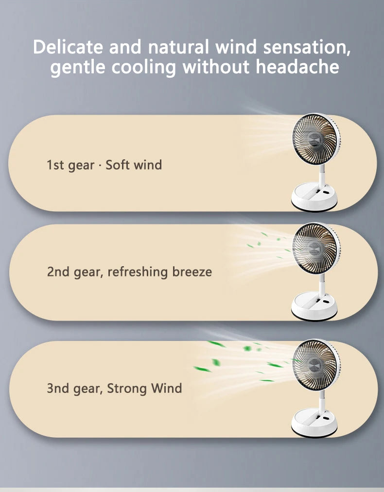 🌬️🌀 Portable Oscillating Standing Fan – Rechargeable with Remote
