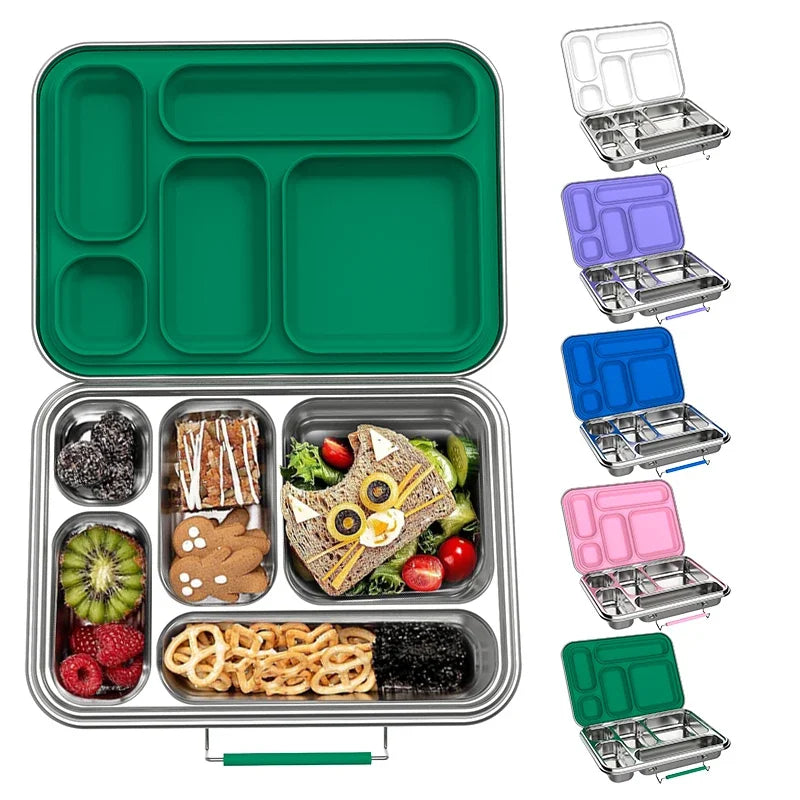 🥪✨ Stainless Steel Leakproof Bento Lunch Box | Food-Safe Compact Lunch Container 🍱 | Sandwich Friendly Lunch Box for Kids & Adults