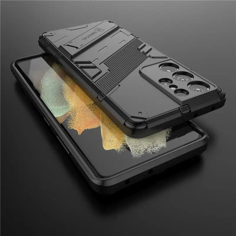 Solid Armor Cyber Shockproof Case with Stand for Samsung Galaxy