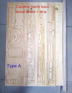 Catalina Yacht Model Basswood Laminate Processing Upgrade Version RC Boat Kit Simulation Assembly Kit