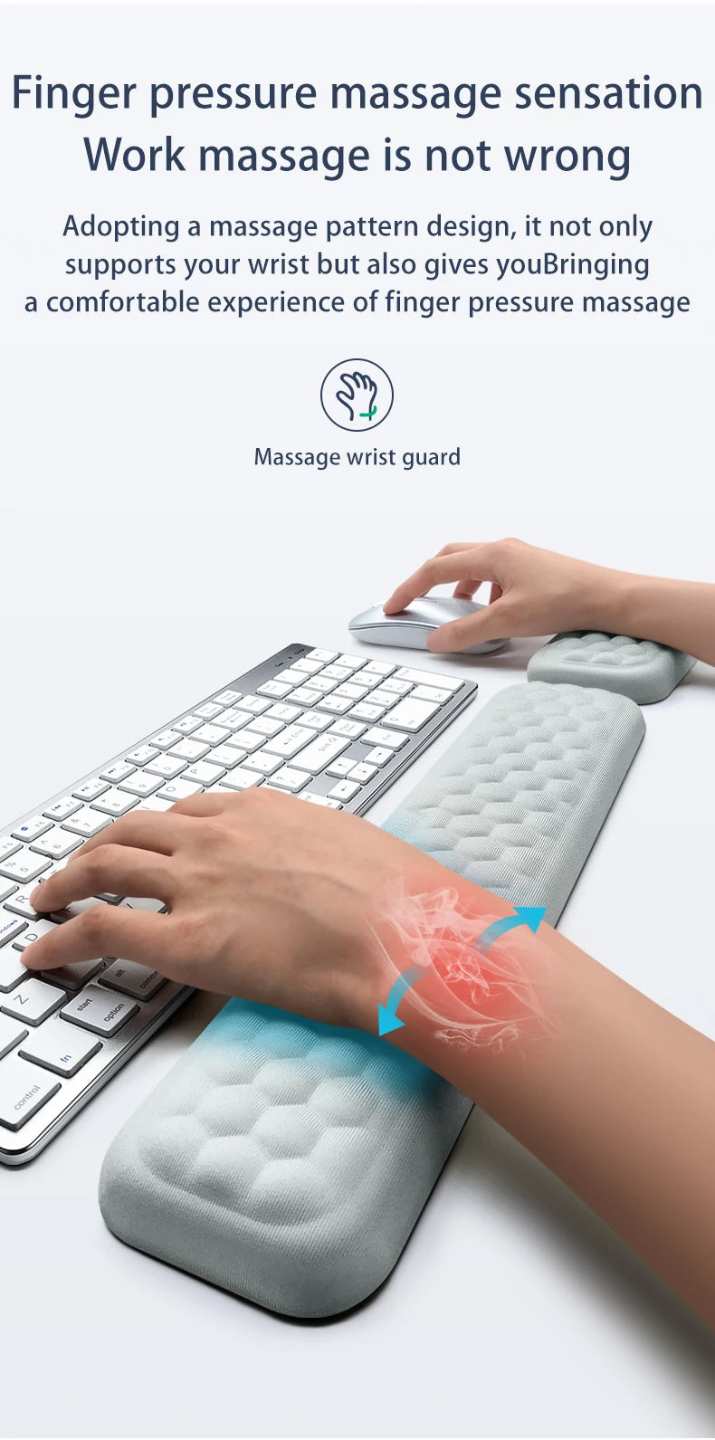 ⌨️🖱️ Ergonomic Memory Foam Keyboard & Mouse Wrist Rest Pad