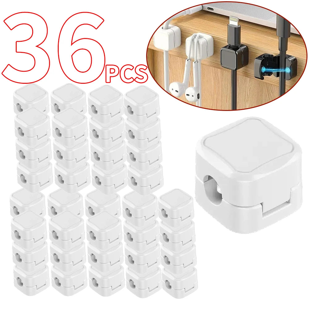 🧲🔌 Magnetic Cable Clips – Smooth Adjustable Cord Holder (4/8/16/36PCS)