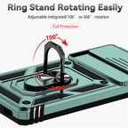 Slide Camera Armor Case with Magnetic Ring Holder for Google Pixel
