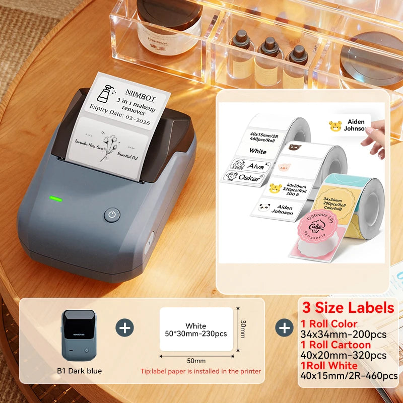 🏷️📱 NIIMBOT B1 Portable Thermal Label Printer – 2 Inch Bluetooth Sticker Maker