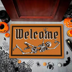 Halloween Welcome Doormat – Dancing Pumpkin & Skull