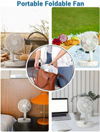 🌬️🔋 USB Foldable Mini Fan – 4 Speeds & Timer Table Fan