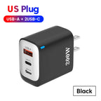 200W USB Type C Charger Quick Charge Portable Fast Charger 1U+2C Multi Port Charging Head