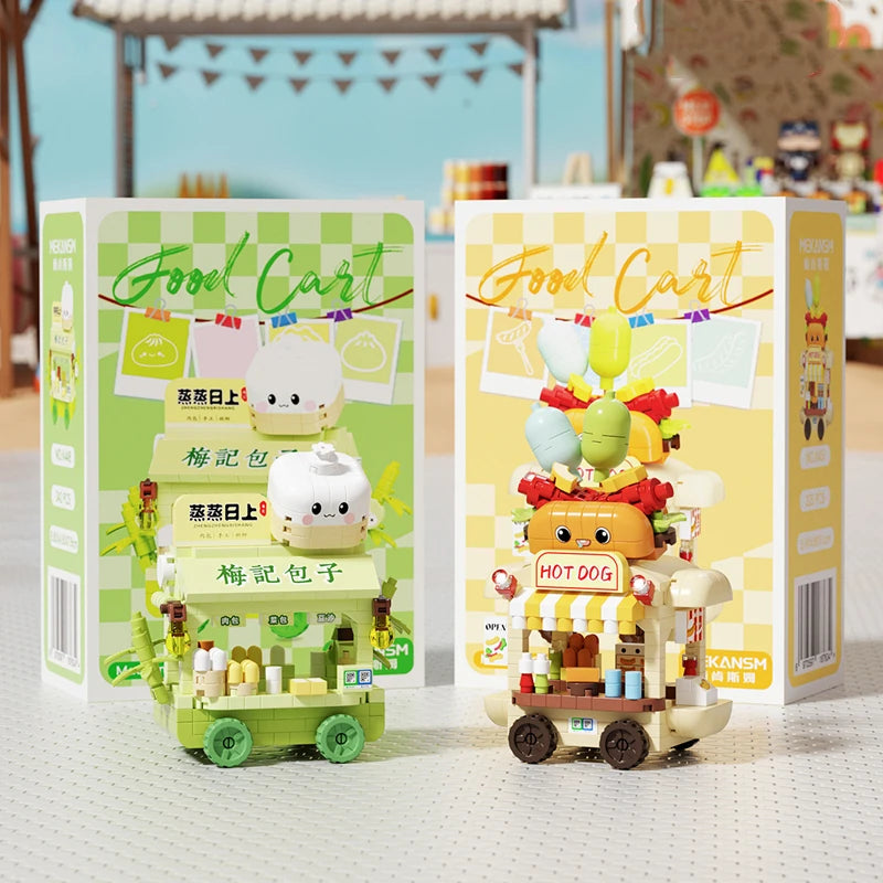 🍔🚗 Creative Micro-Grain Building Blocks – Dream Shop Hamburger Car Assembly Toy | Educational Kids Desk Decoration