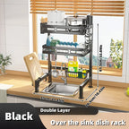 🍽️✨ Over-the-Sink Dish Drying Rack | Kitchen Storage Organizer with Utensil Holder, Sponge Holder & Hooks 🧽 | Space-Saving Sink Rack
