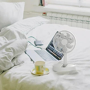 🌬️🔋 USB Foldable Mini Fan – 4 Speeds & Timer Table Fan