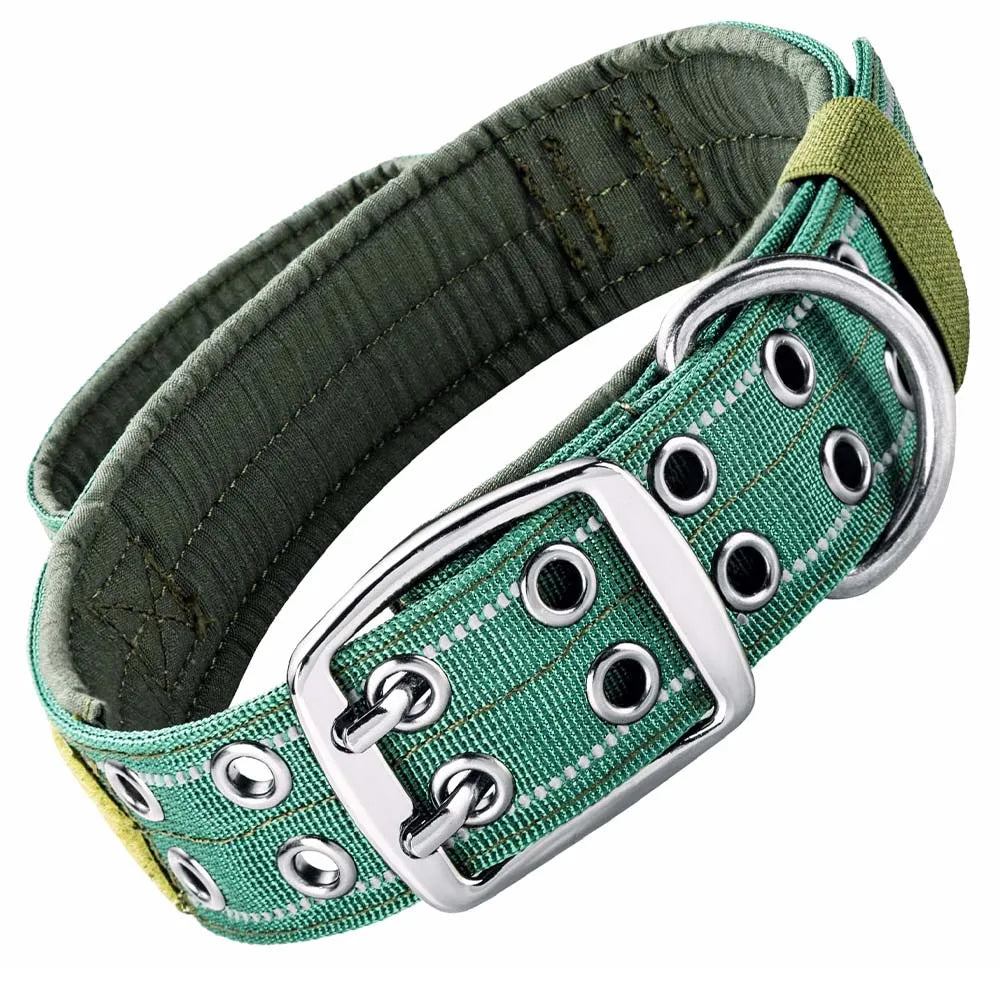 🐕🛡️ Tactical Dog Collar with Handle – Heavy Duty Double Buckle