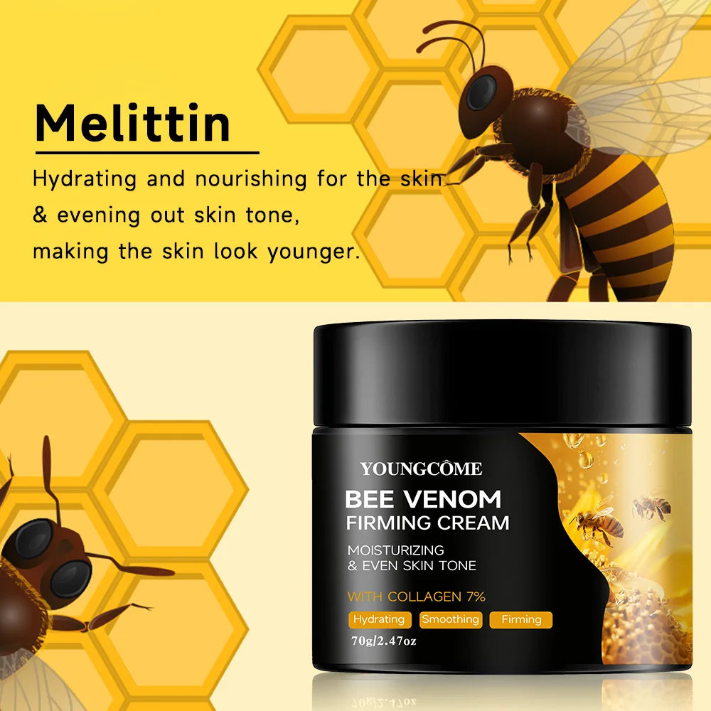 🐝✨ Premium Bee Venom Cream for Face & Neck – Collagen Boost, Skin Tightening & Natural Moisturizer (Non-Greasy)