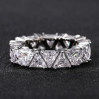 ✨ Luxurious 925 Sterling Silver Ring 💍 | Triangular AAA Zircon Crystal | Engagement, Wedding & Anniversary Jewelry Gift 🎁