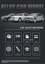 1:24 Miniature M4 / 760Li Alloy Diecast Toy Car with Sound, Light, Open Doors & Pull Back Action